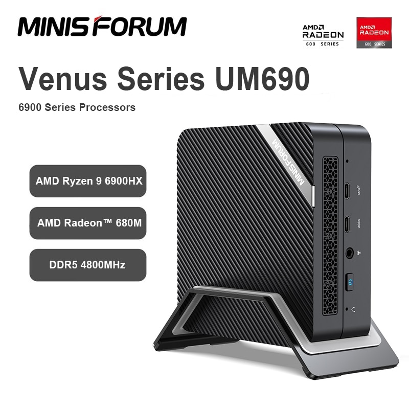 MINISFORUM-UM690 ̴ PC AMD Ryzen 9 6900HX,  11 DDR5 32GB 512GB SSD M.2 2280 PCIe 4.0 USB4 c ̴ PC ӿ ǻ
